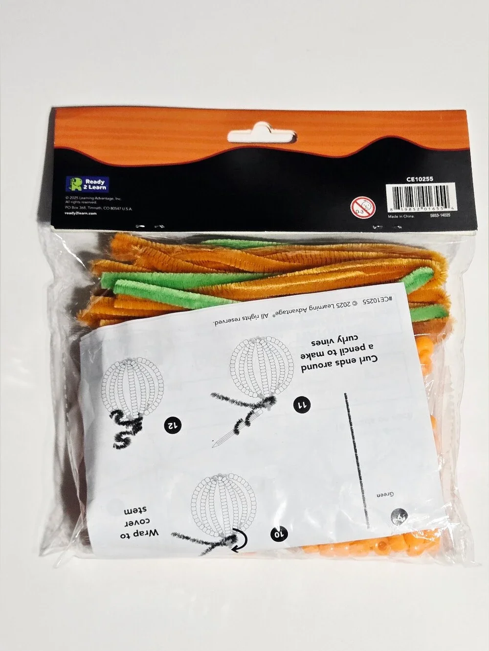Ready 2 Learn Halloween Bead Pumpkins Craft Kit Set of 4 Kids DIY New